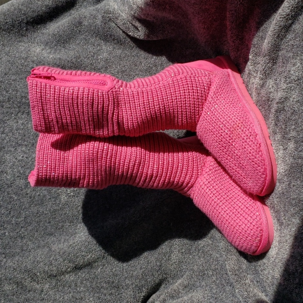 Sonoma Pink Sweater Boots Girl Size 4